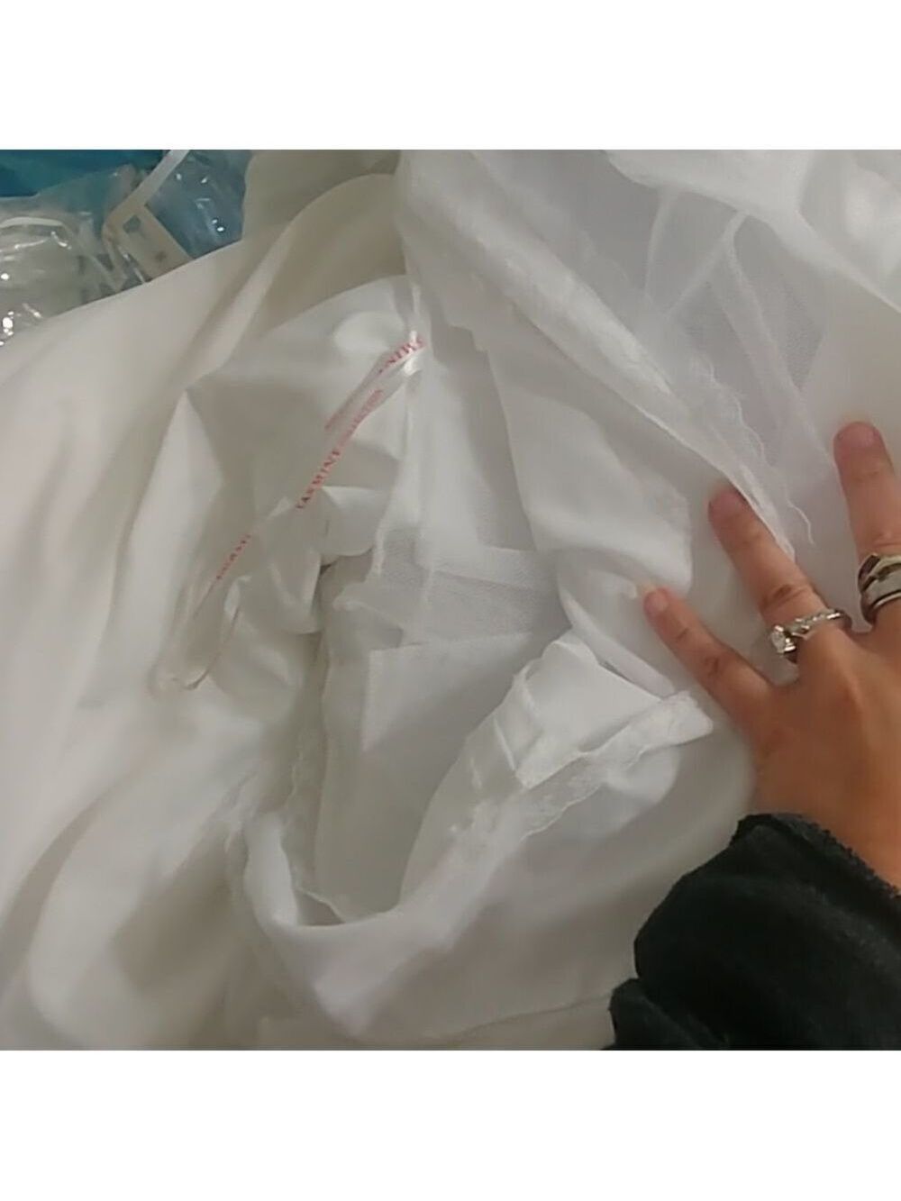 NWOT Jasmine Wedding Strapless Beaded Bust Whipped cream skirt dress 8/street 6 - Picture 8 of 10